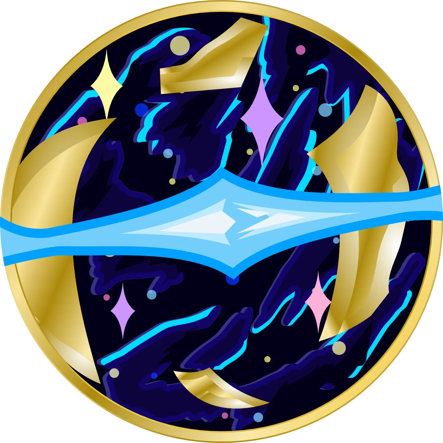 The Race to CORE First: The War Within Season 3 AOTC token. The token depicts an expand in space with gas clouds and stars in the background. In the foreground, golden debris floats around a blue supernova. The token is circled in a ring of gold